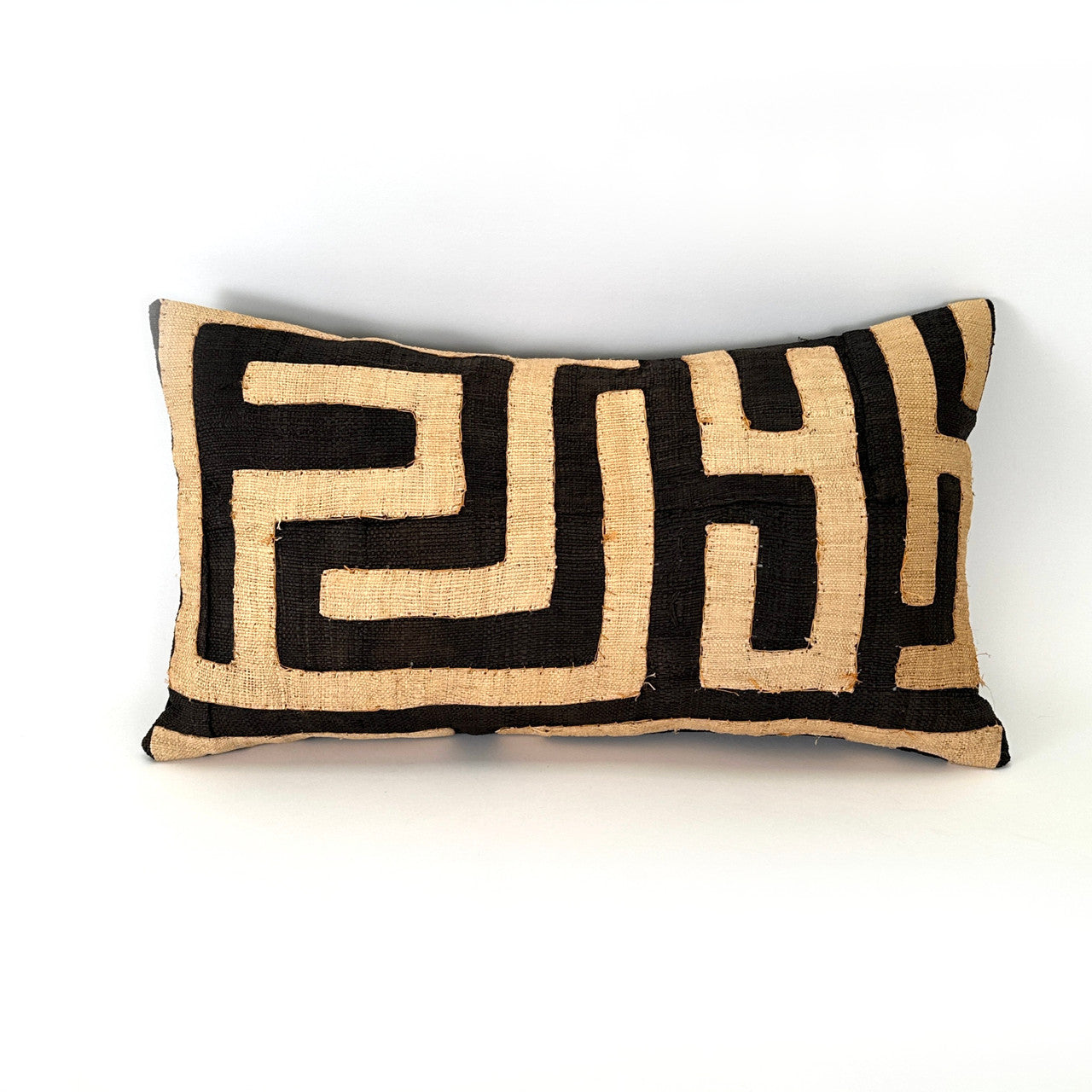 rectangular lumbar Kuba Cloth pillow cover