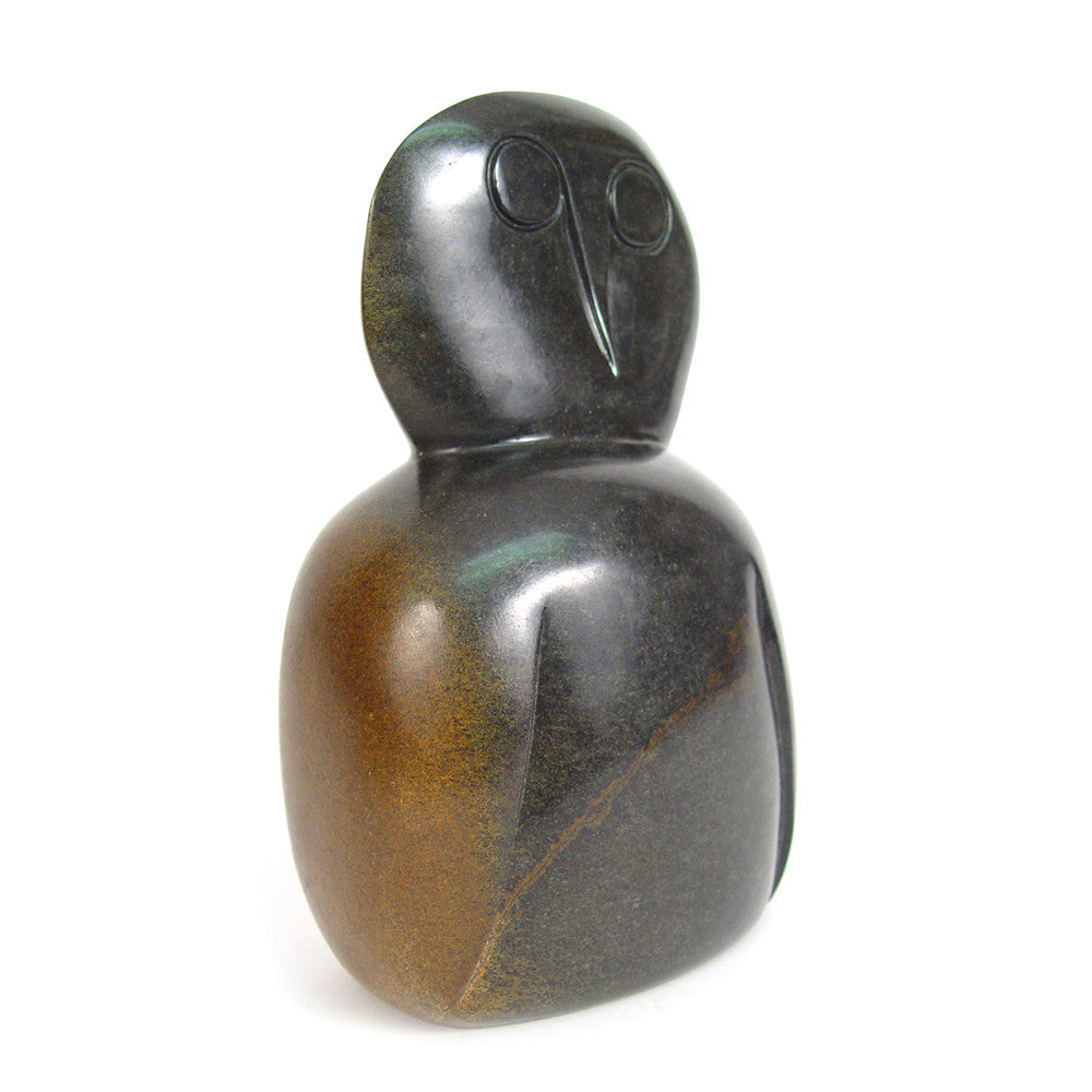 Stone Owl - Abstract Sculpture - One of a kind sculpture Front view