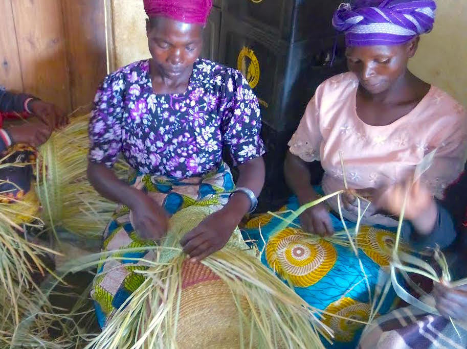 weaving baskets
