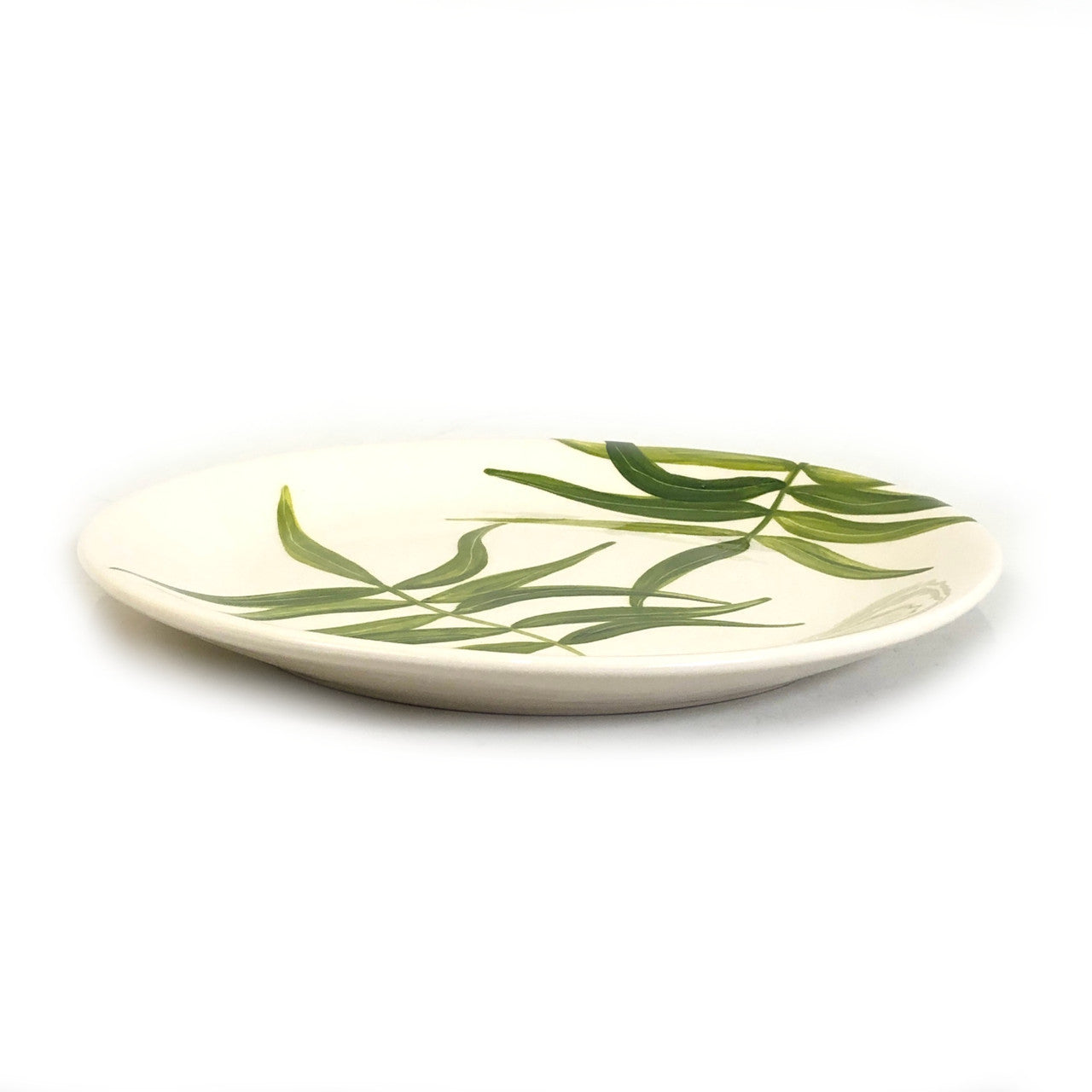tropical green floating leaves plate