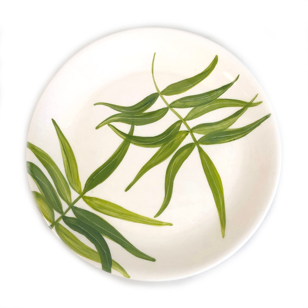 top view of the green floating leaves plate