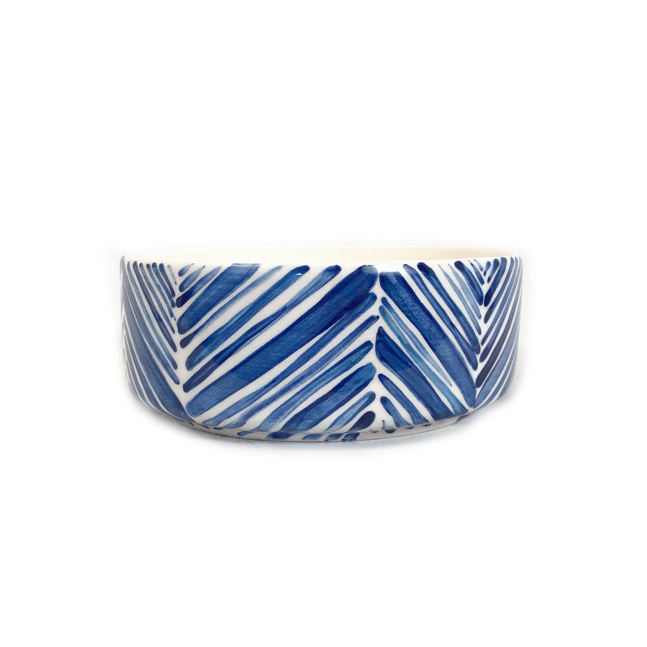 wide blue palm leaves bowl