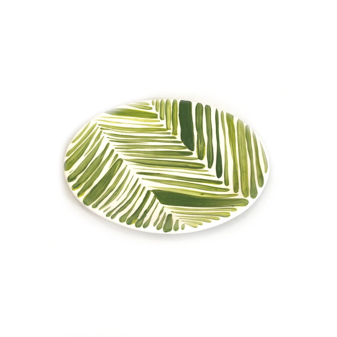 green palm leaves side plate