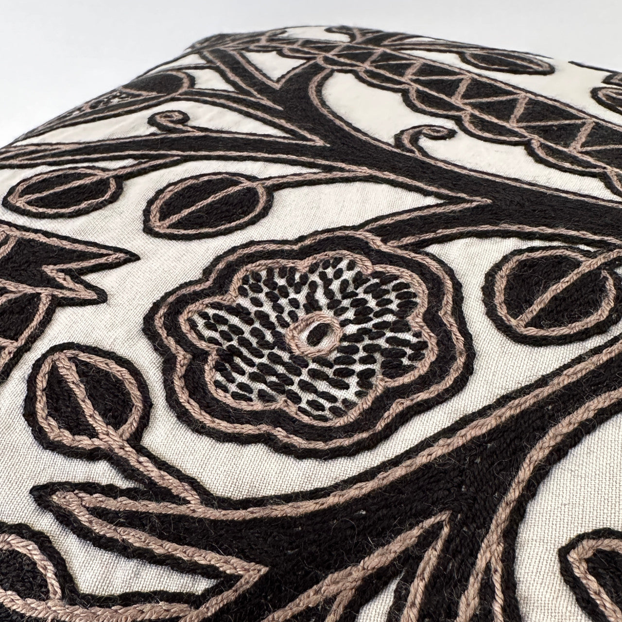 Ivory pillow detail of flower