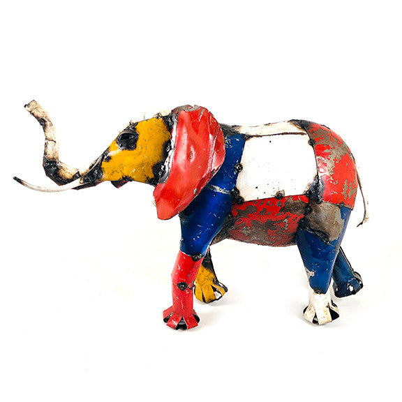 African elephant made from recycled metal in Zimbabwe - large