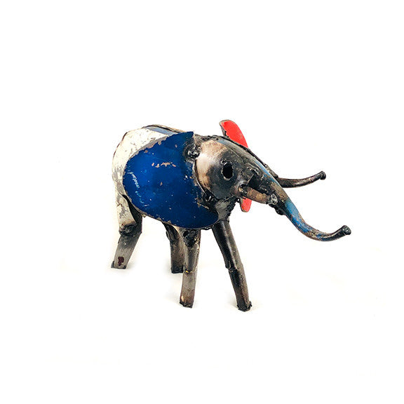 African elephant made from recycled metal in Zimbabwe - small size