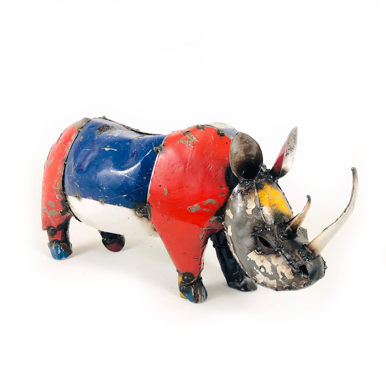 recycled metal rhino large