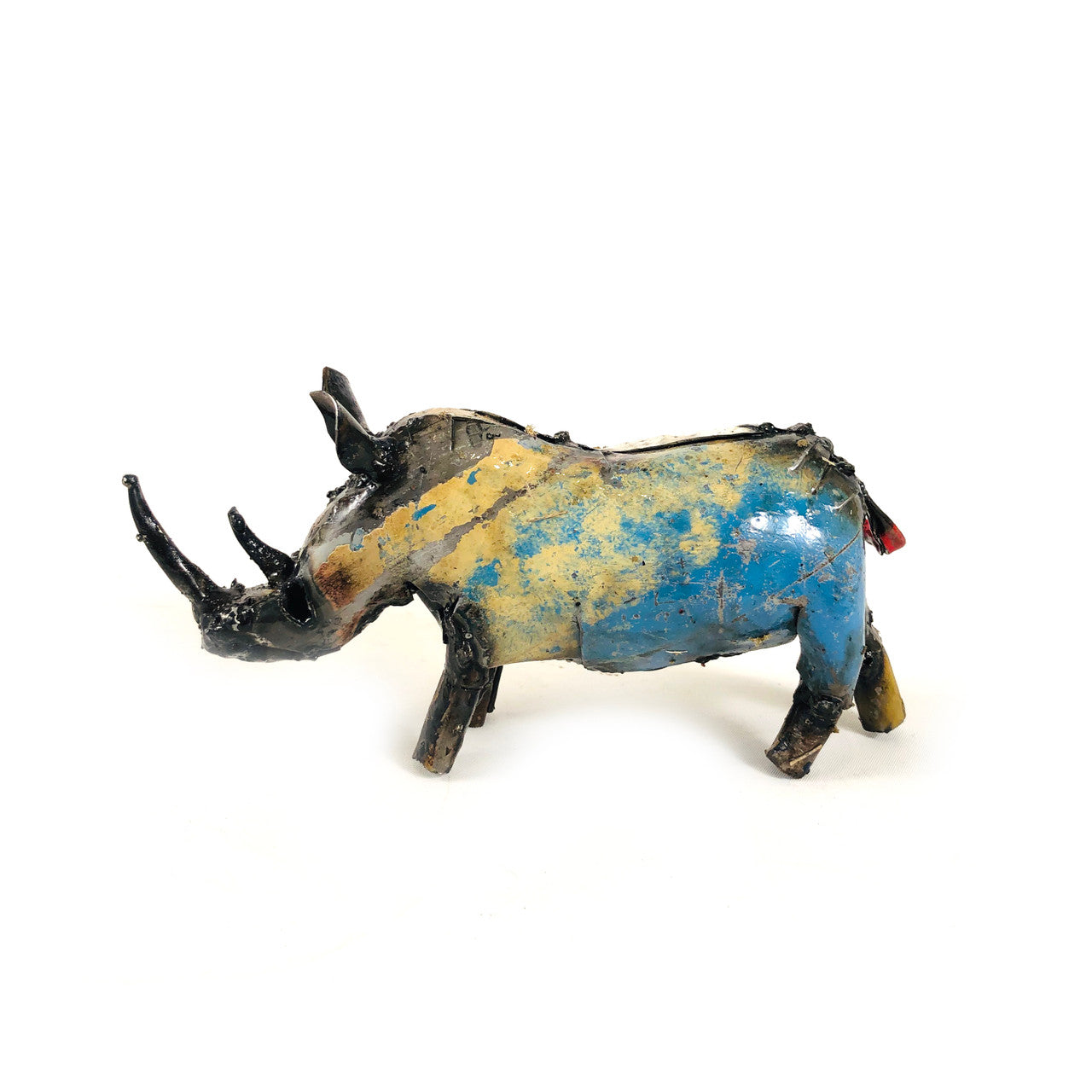 recycled metal rhino small