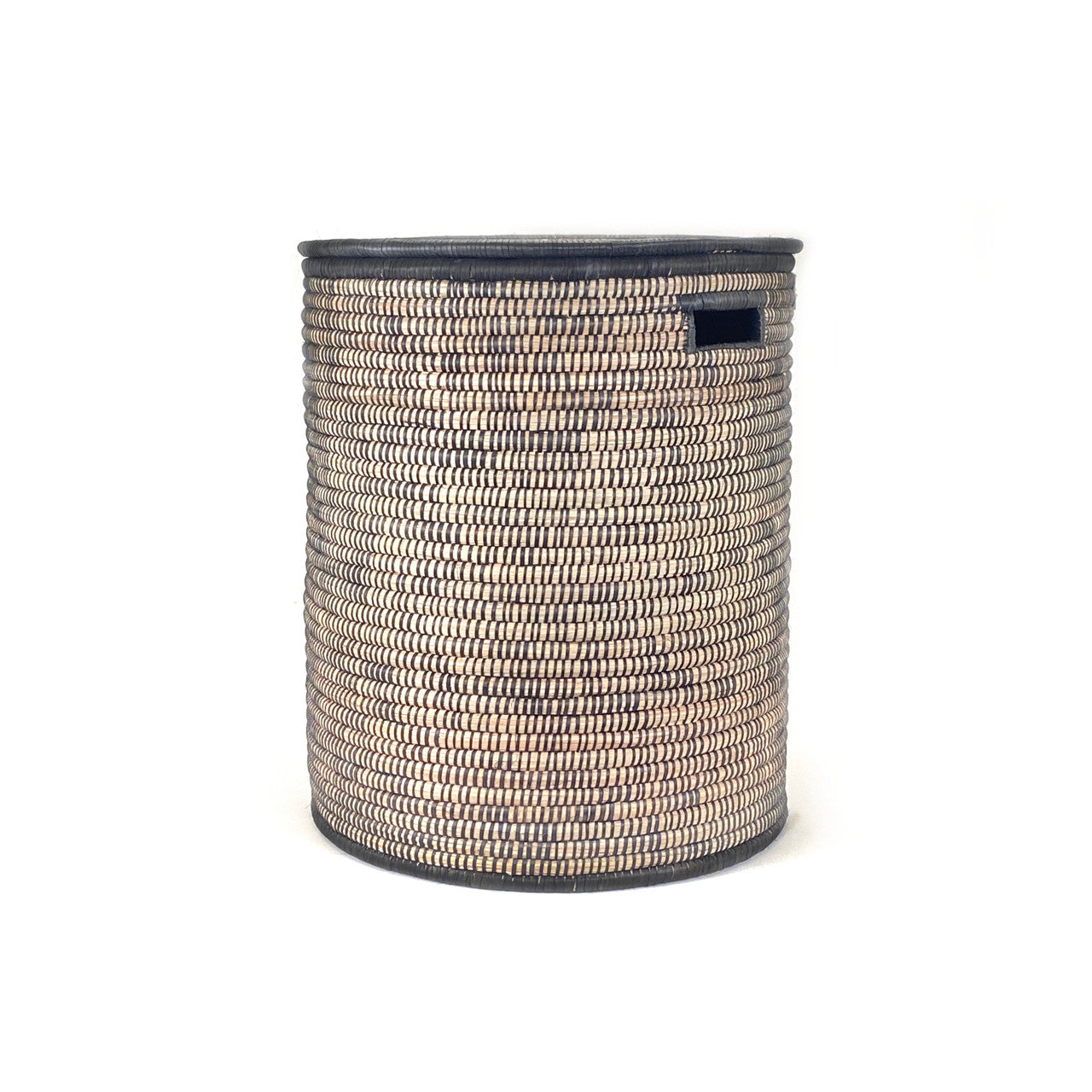 Black and natural cylinder basket