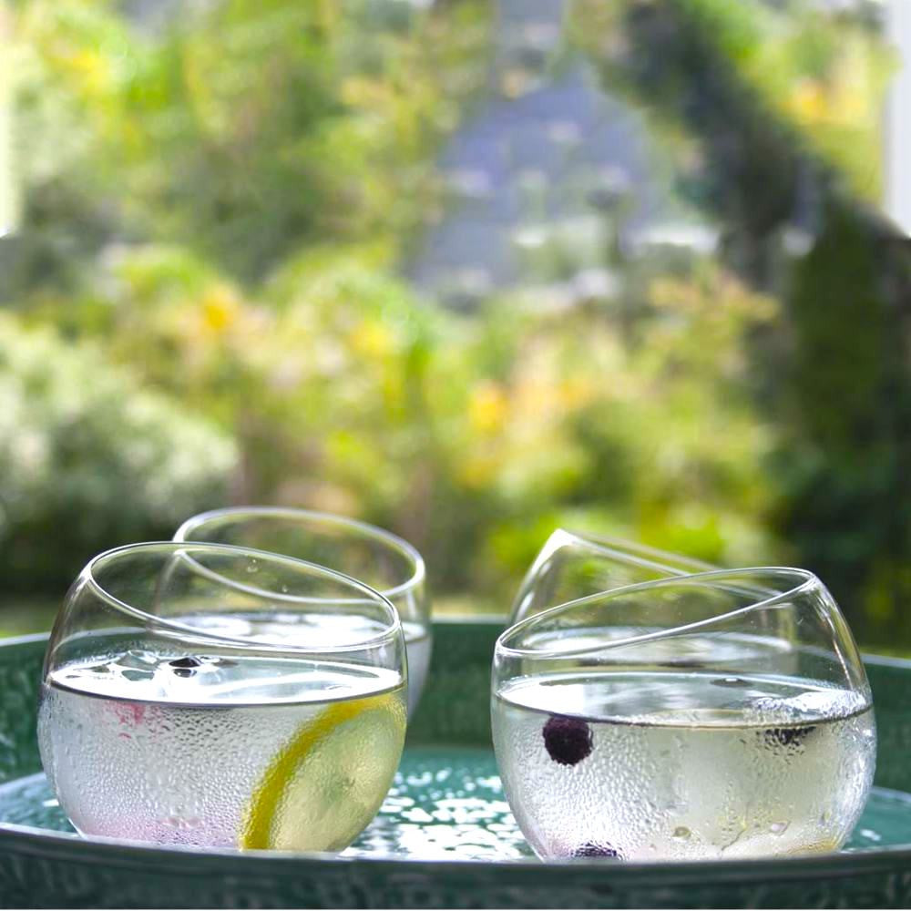 Recycled glass tumbler, perfect for gin tonics on the deck!