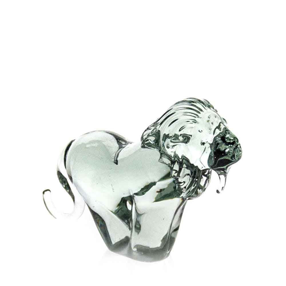 small recycled glass lion