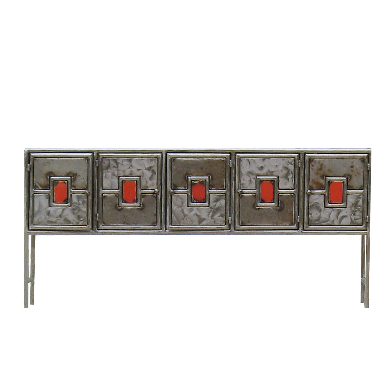 Recycled metal credenza