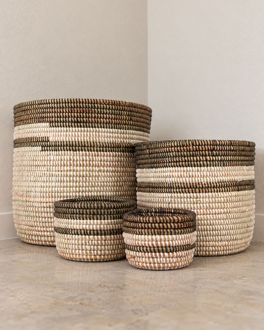 Black and White Stripe Baskets