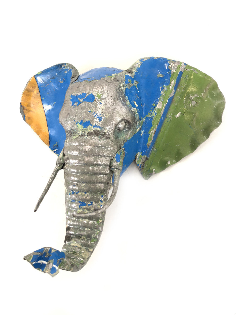 Elephant Animal Mask - Recycled Metal Wall Art - Image 1