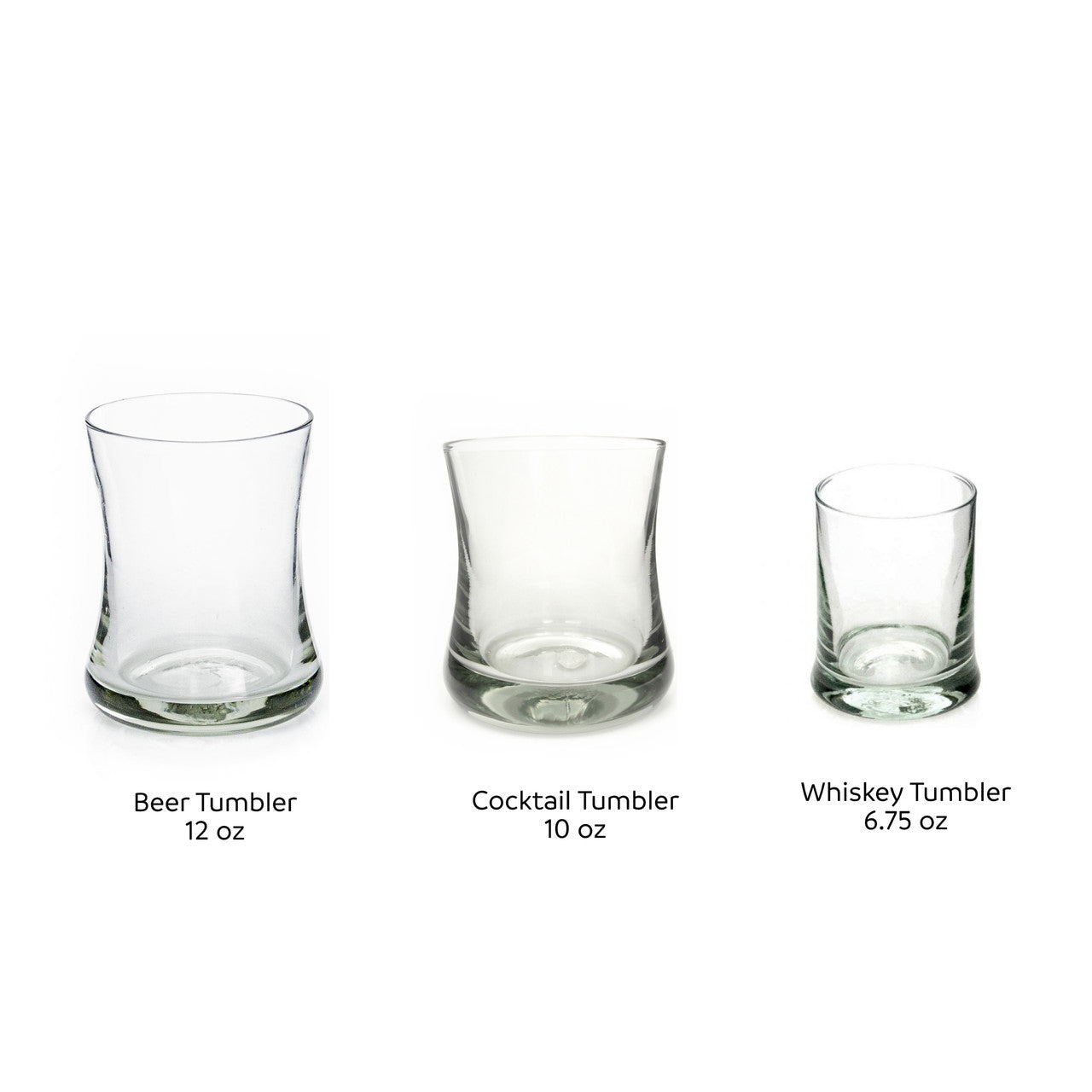 recycled tumblers in 3 sizes