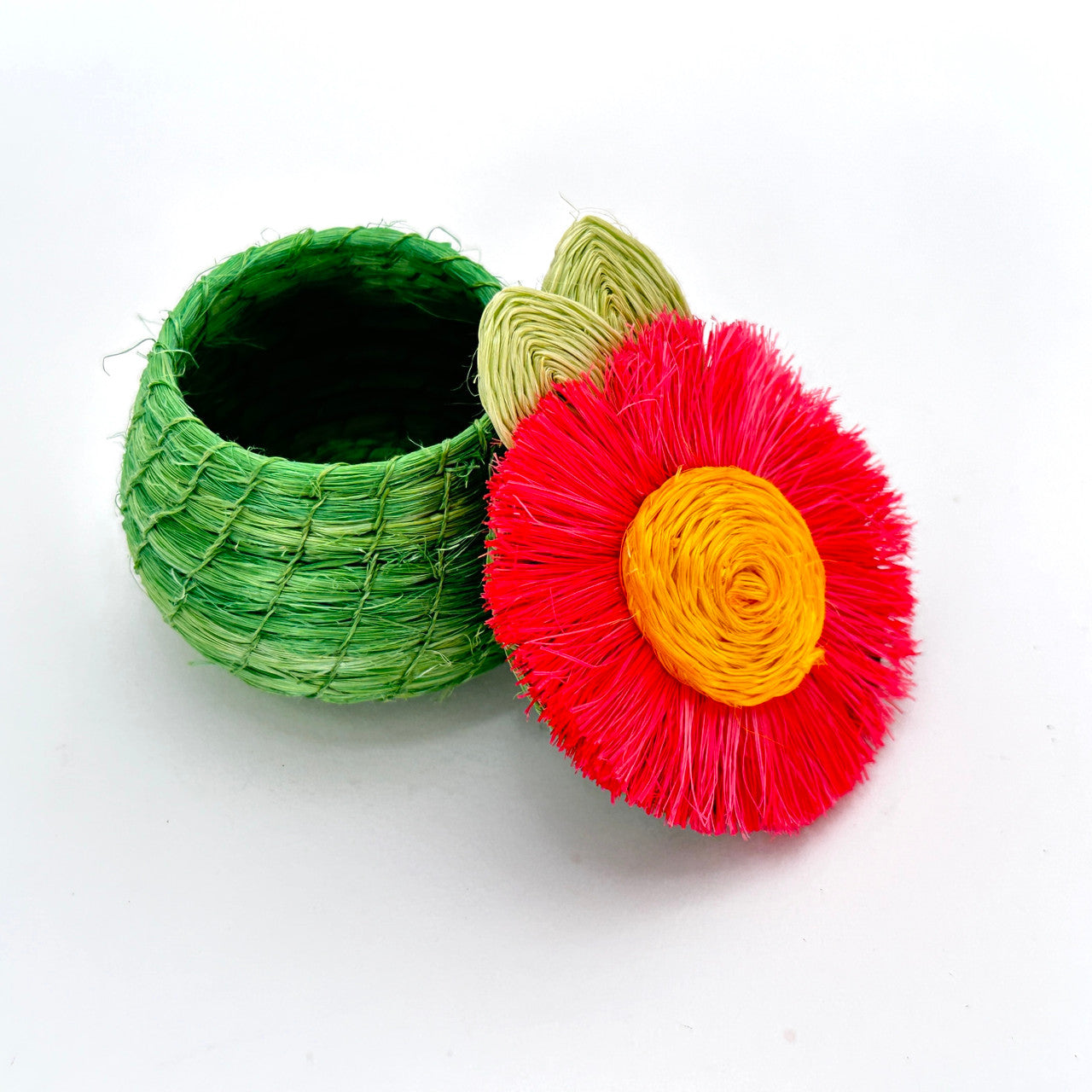 sunflower basket with lid taken off
