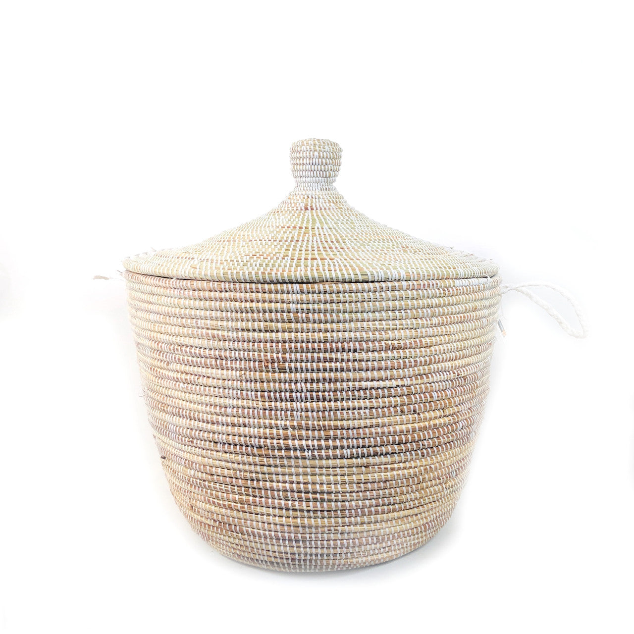 White floor basket ideal for throws, towels