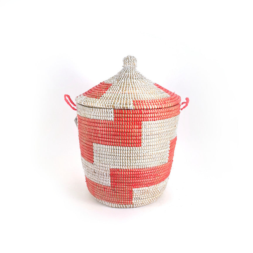 red medium basket made in Senegal