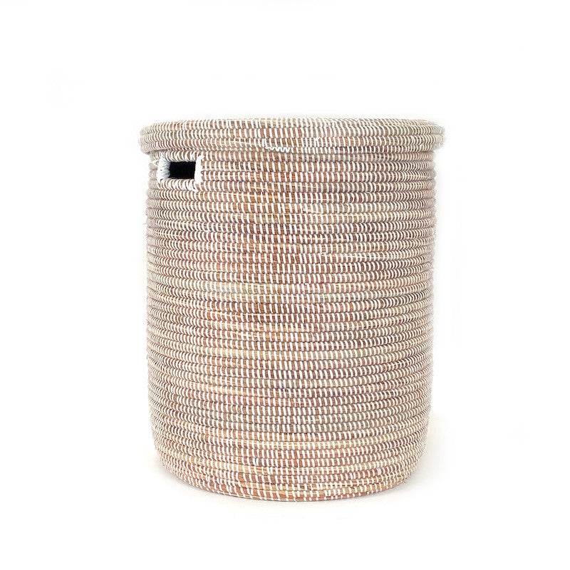 white minimalist laundry hamper