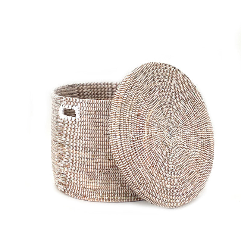 low storage white basket