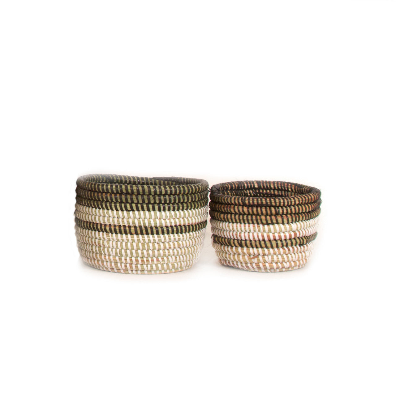 small and extra small monochrome baskets together 