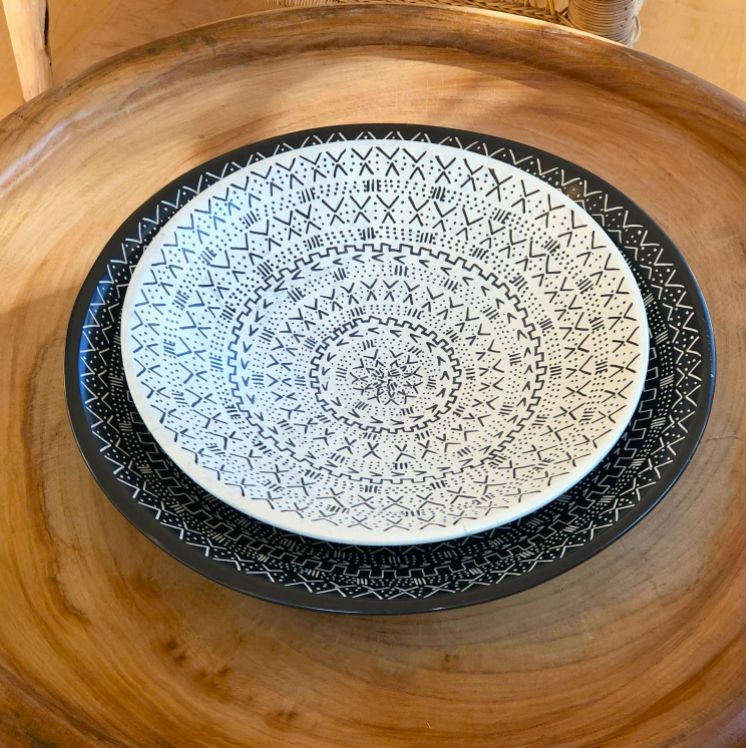 natural mud cloth platter