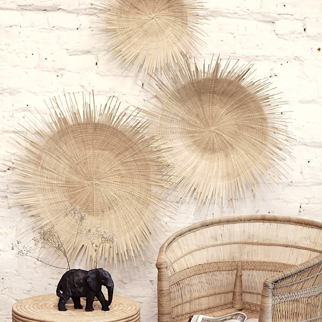 sunburst wall hanging natural fibers