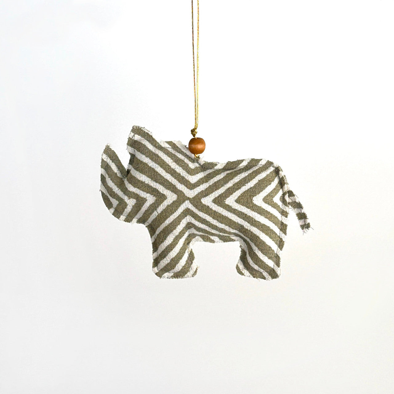 rhino hand woven christmas ornament