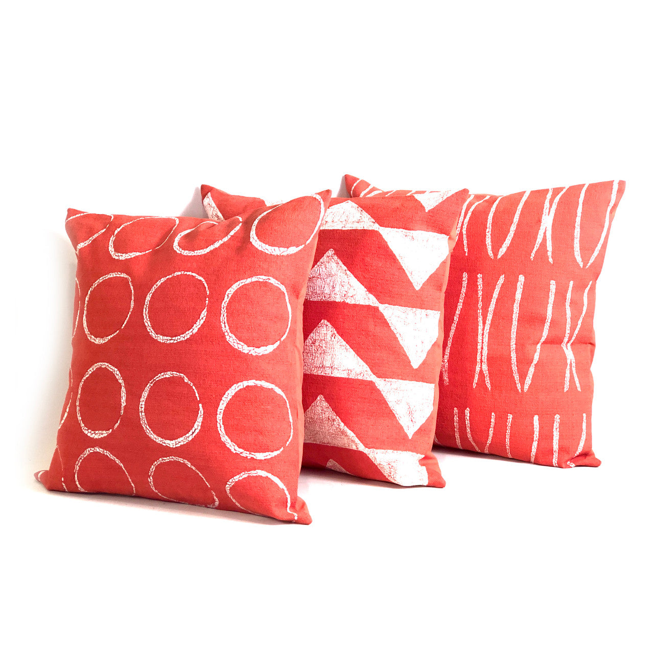 Sadza  Pillow - Madagascar Coral trio 