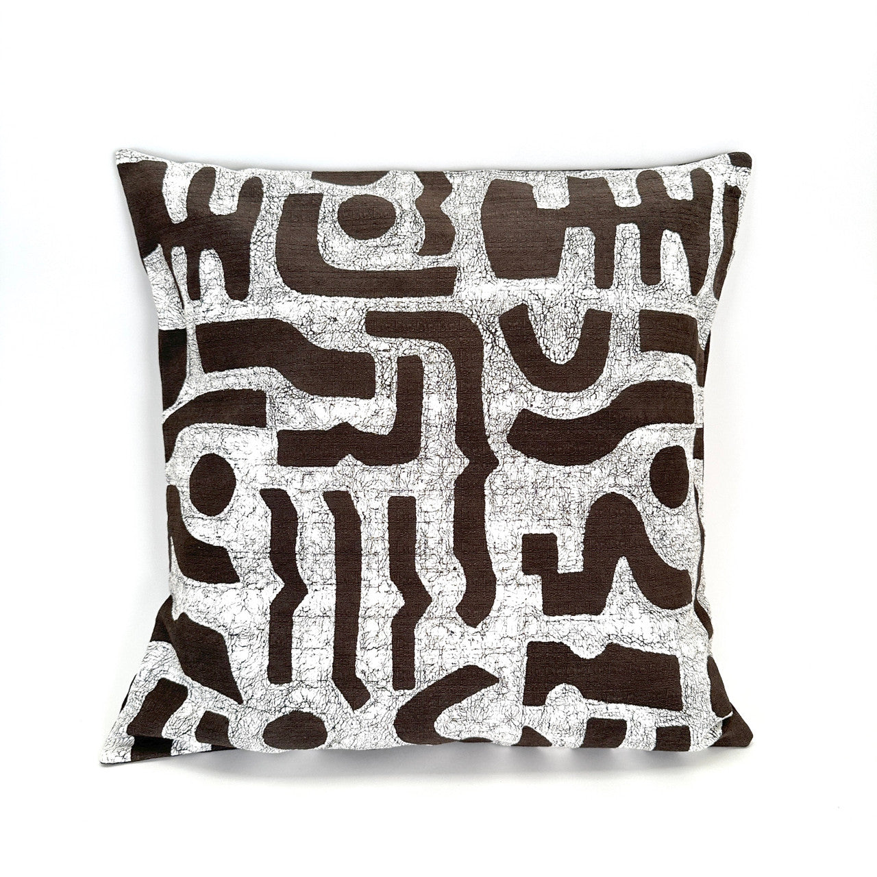 Brown and white bogo marks pillow cover