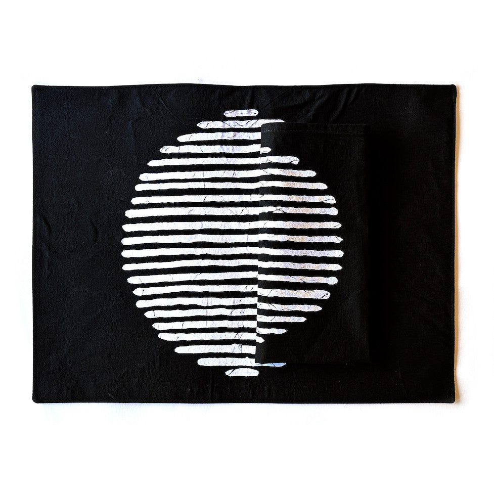 monochrome black and white placemat and napkin