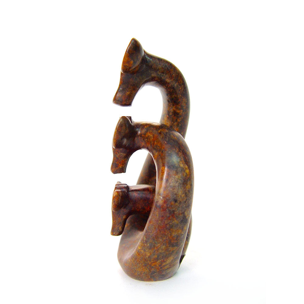 Abstract giraffe family of 3 stone sculpture -  Image 4