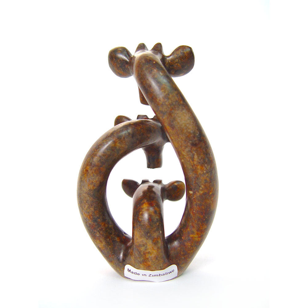 Abstract giraffe family of 3 stone sculpture -  Image 3