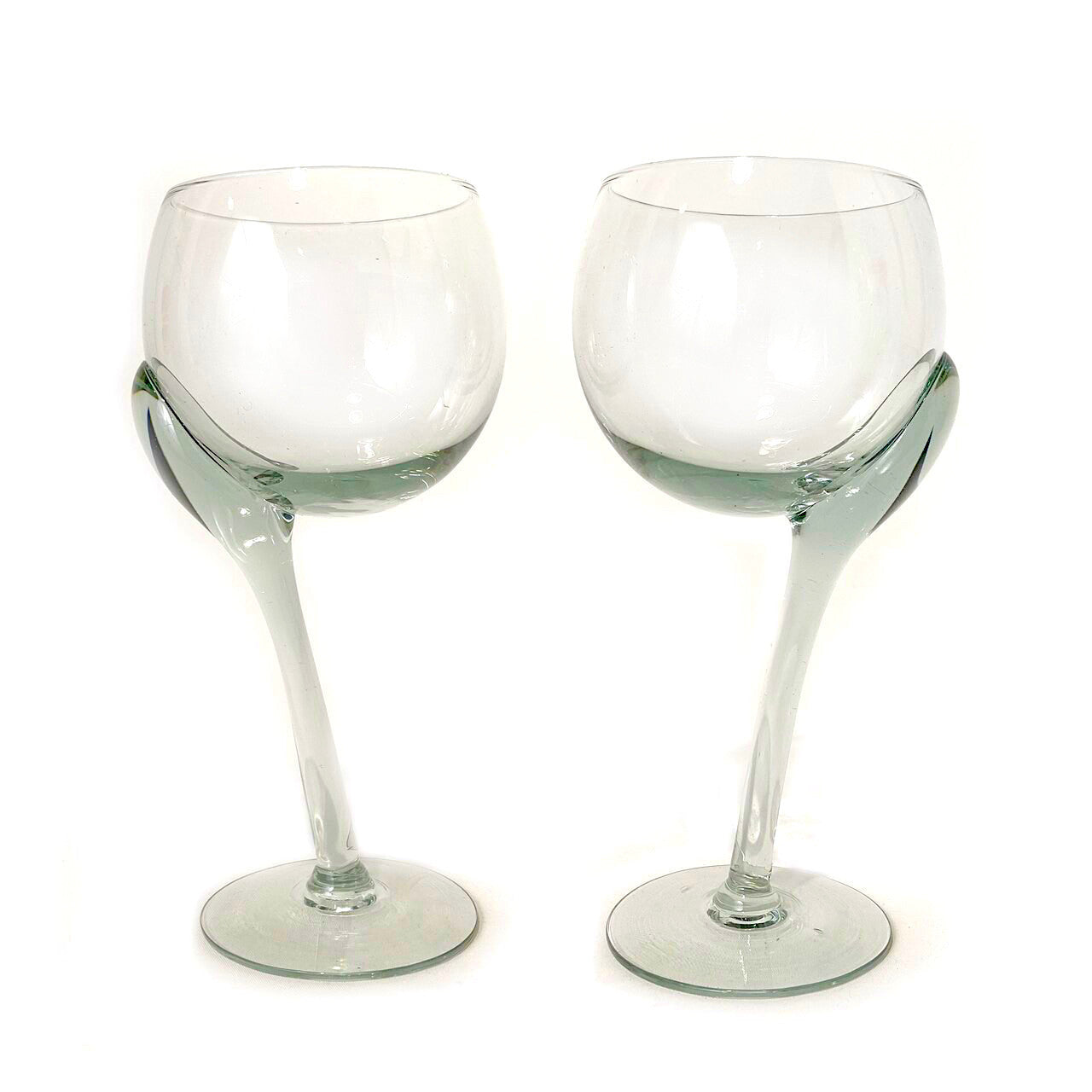 Crooked Stem Wine Glasses, pair