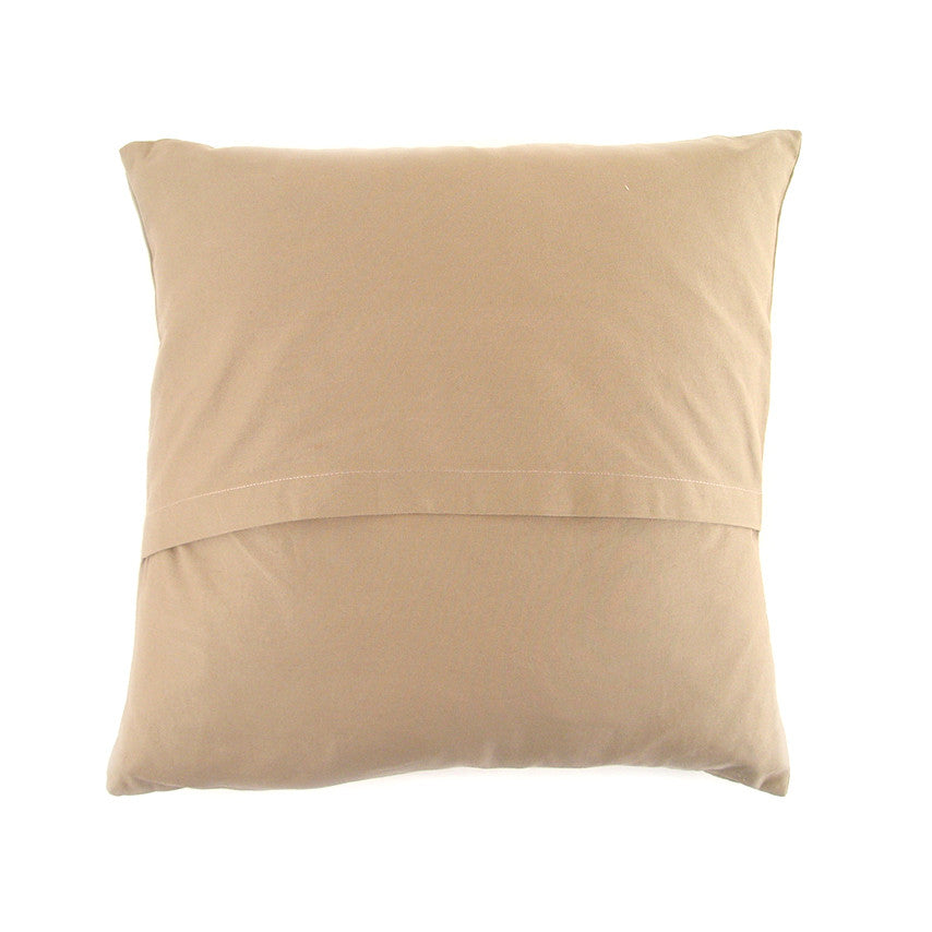 Beige and White Hand Embroidered Pillow - Image 4
