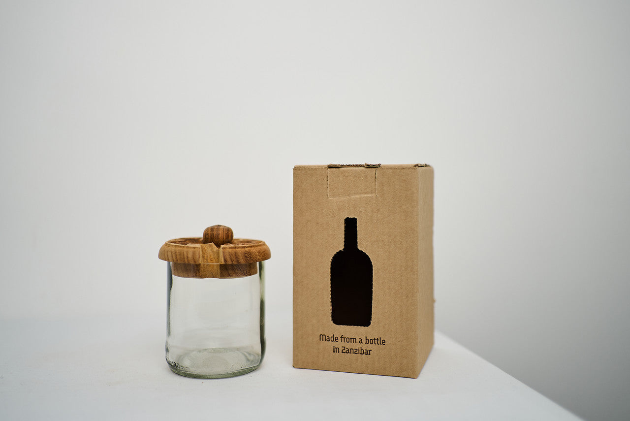 recycled glass container