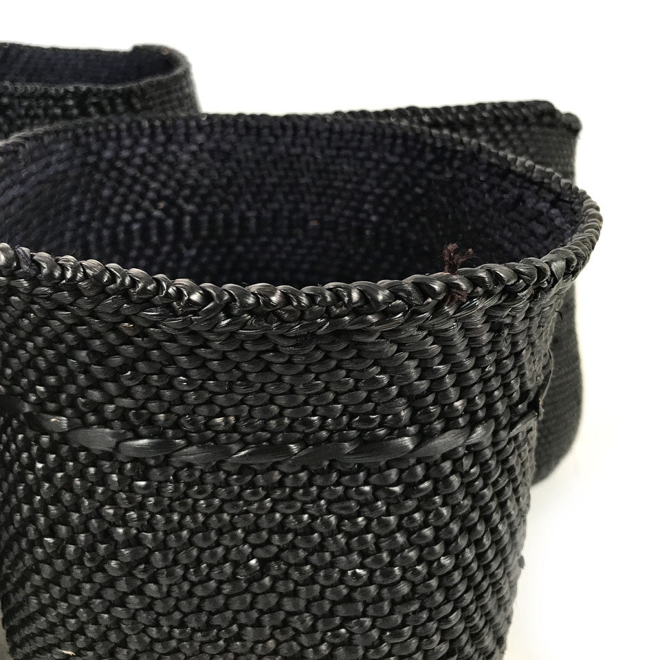 Detail of Iringa basket from Tanzania, black color 