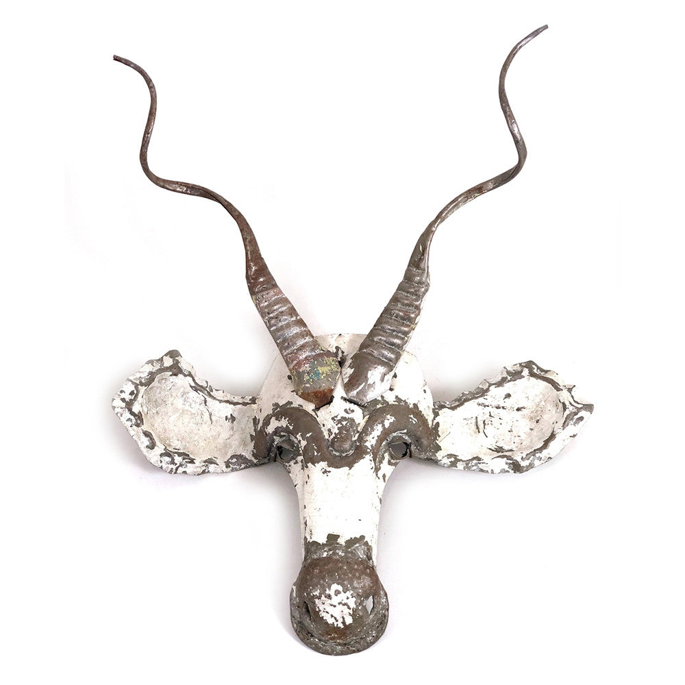 Kudu Animal Mask - Recycled Metal Wall Art - Image 4