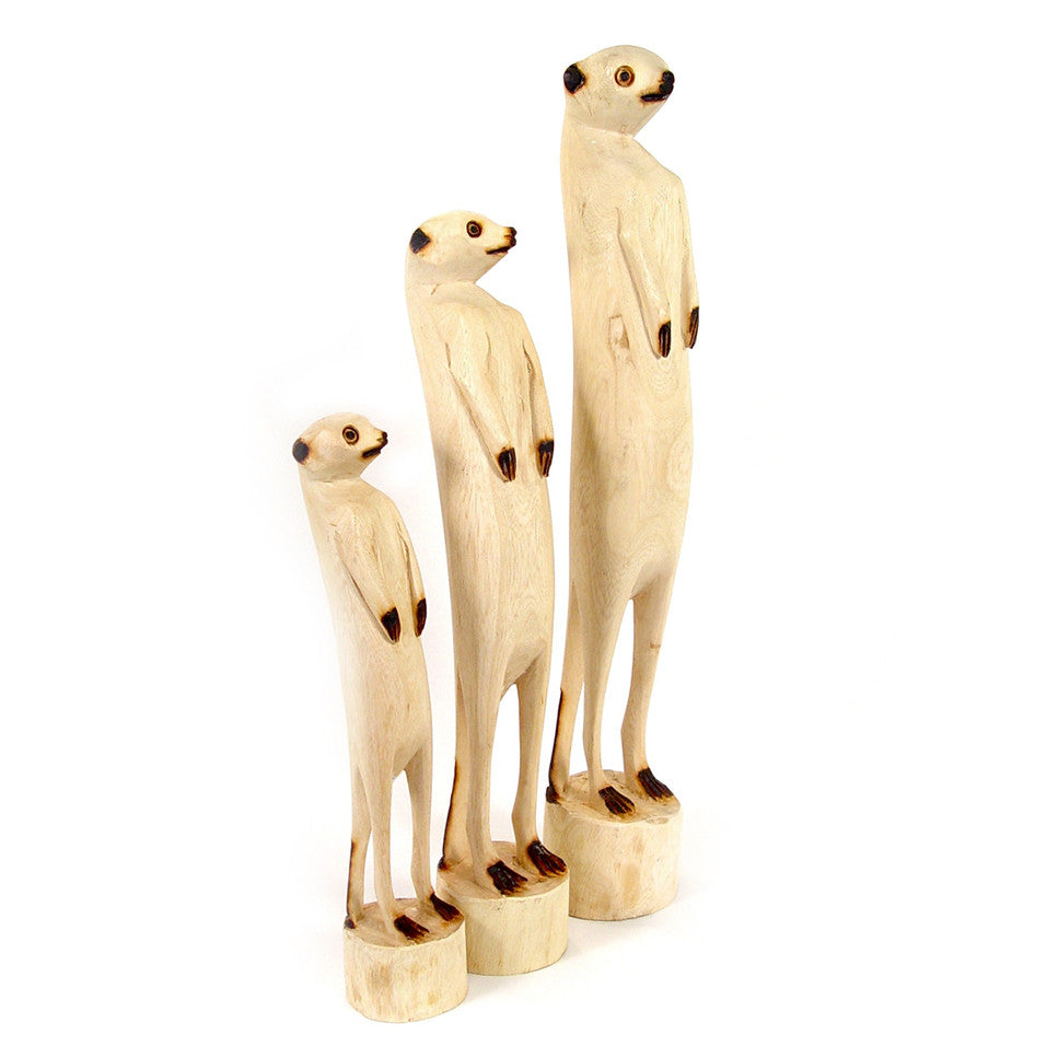 Adorable Hand Carved Standing Meerkat