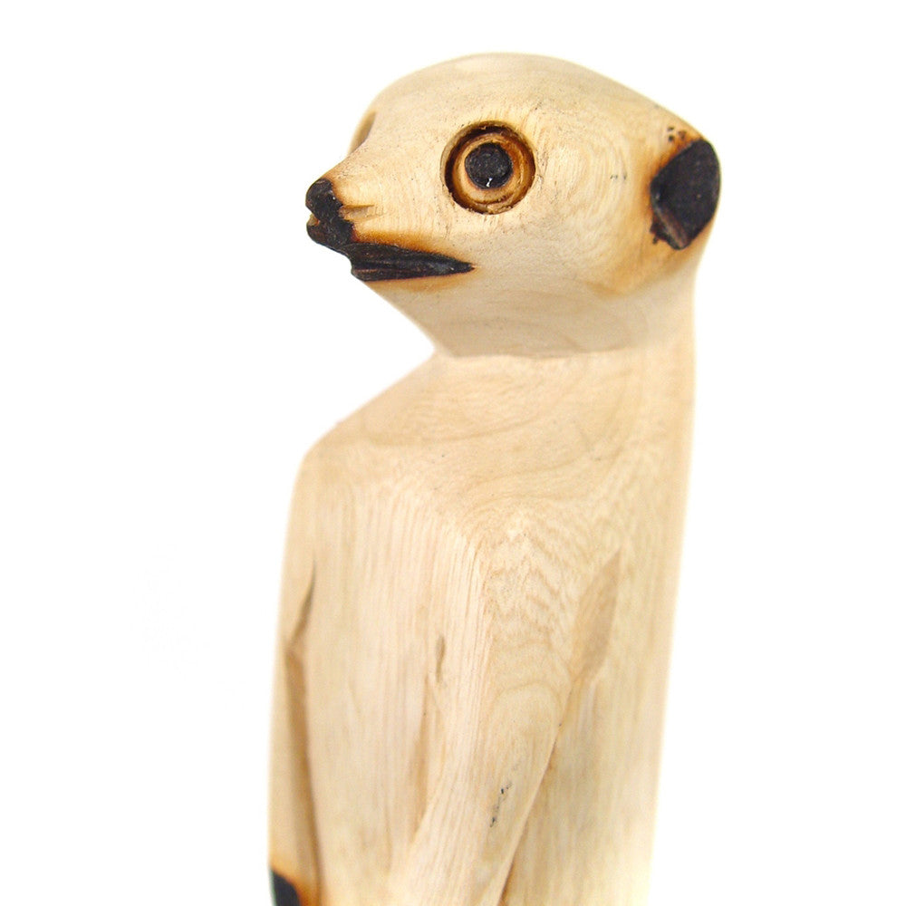 Adorable Hand Carved Standing Meerkat
