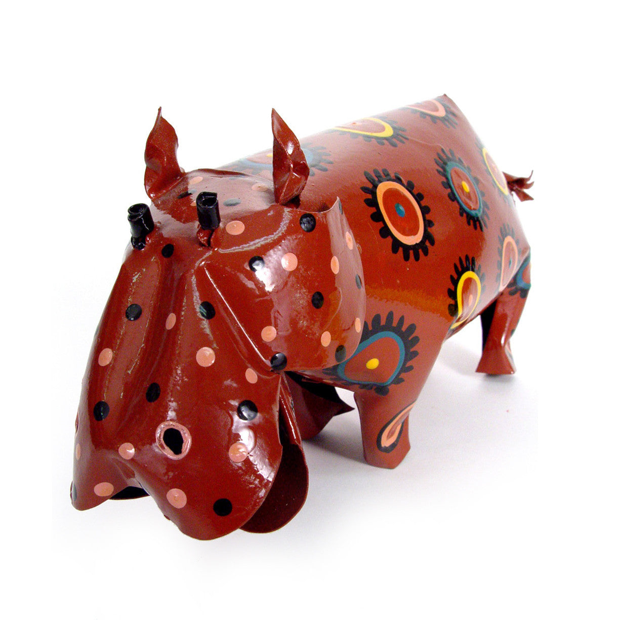 Large Tin Hippo Front View
