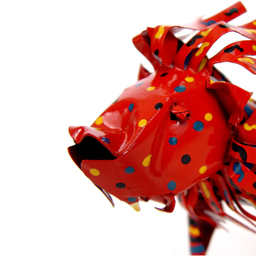 Large Tin Lion - Front View Close Up