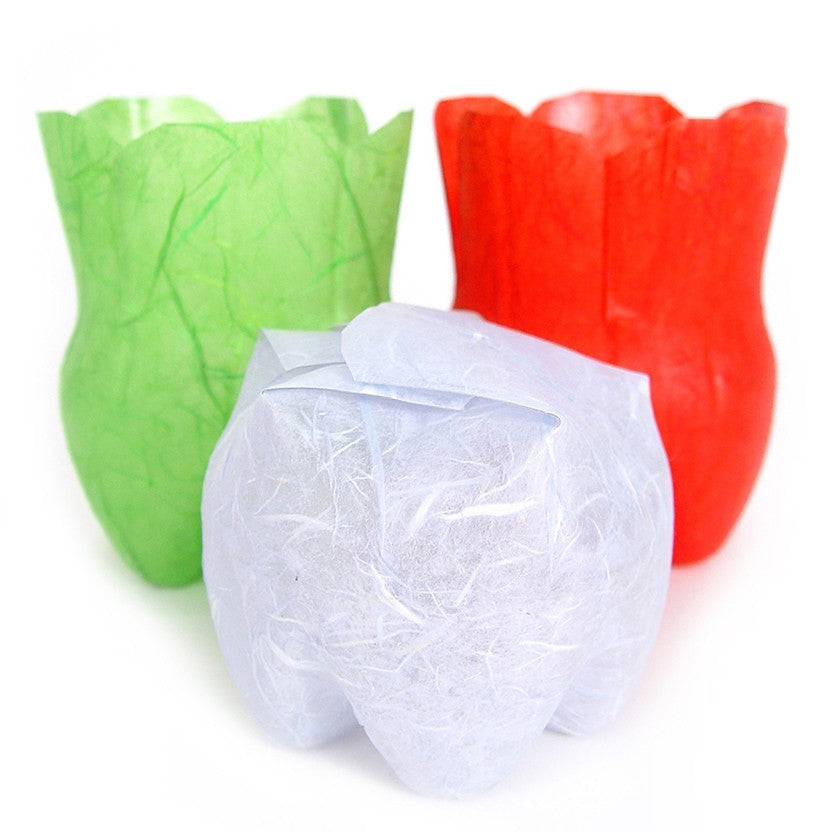 Upcycled Bottle Boxes in solid colors
