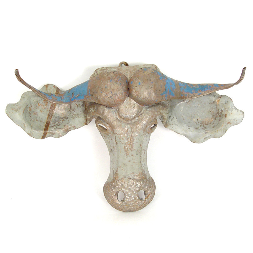 Wildebeest Animal Mask - Recycled Metal Wall Art - Image 4