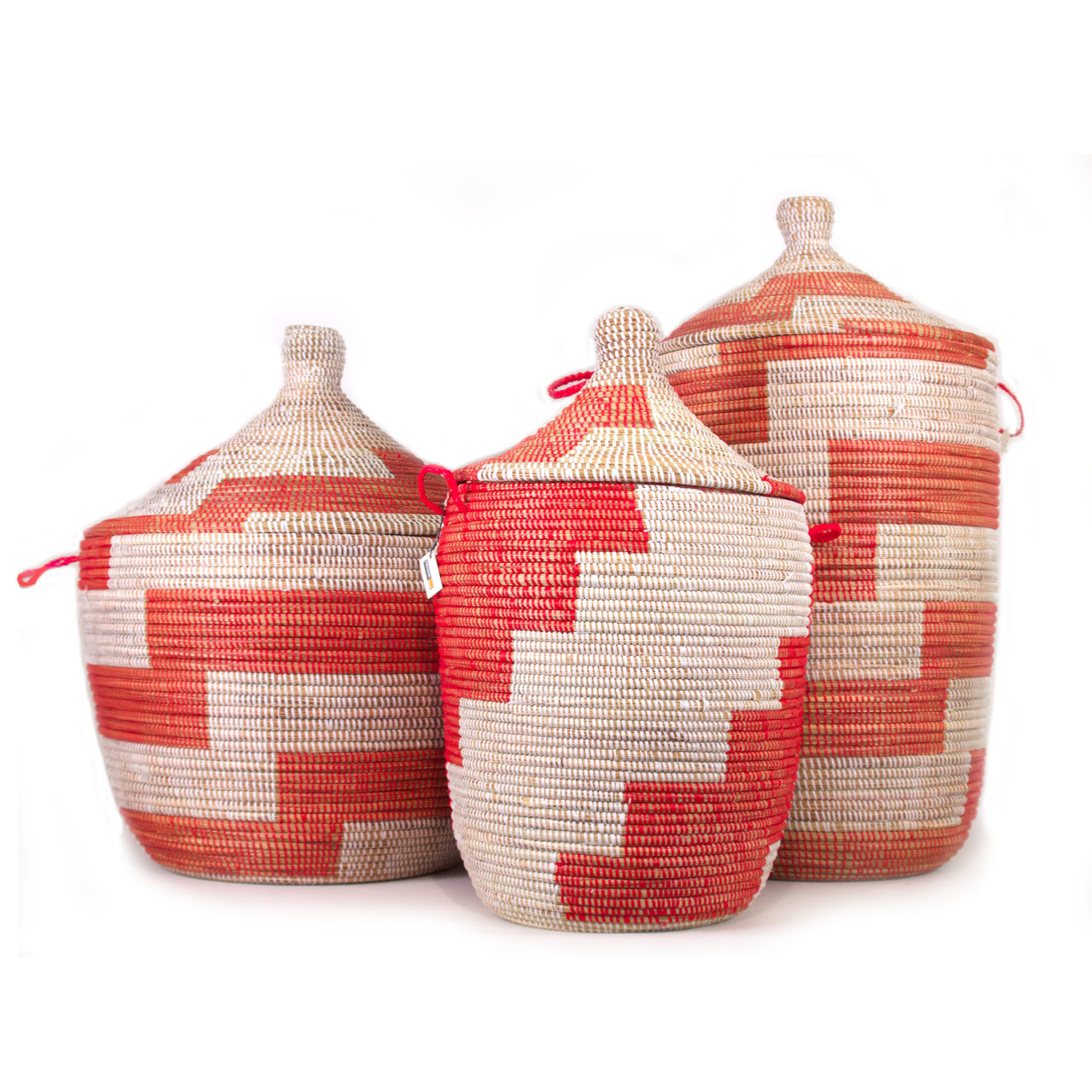 red and white striped oversize basket collection