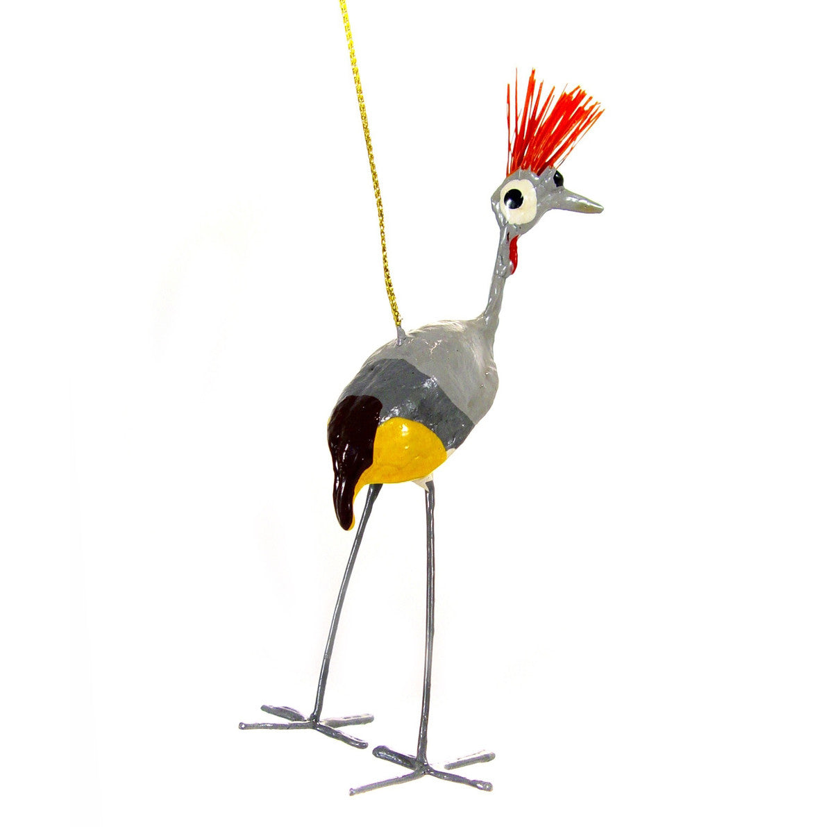 seed pod bird ornament crowned crane