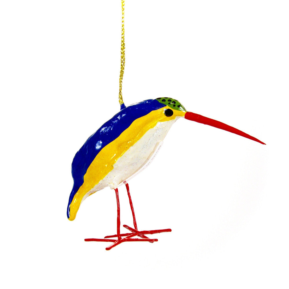 seed pod bird ornament kingfisher