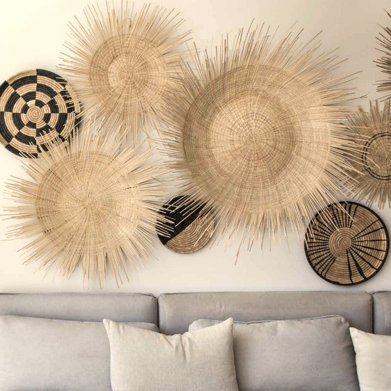 wall hanging natural boho sunburst