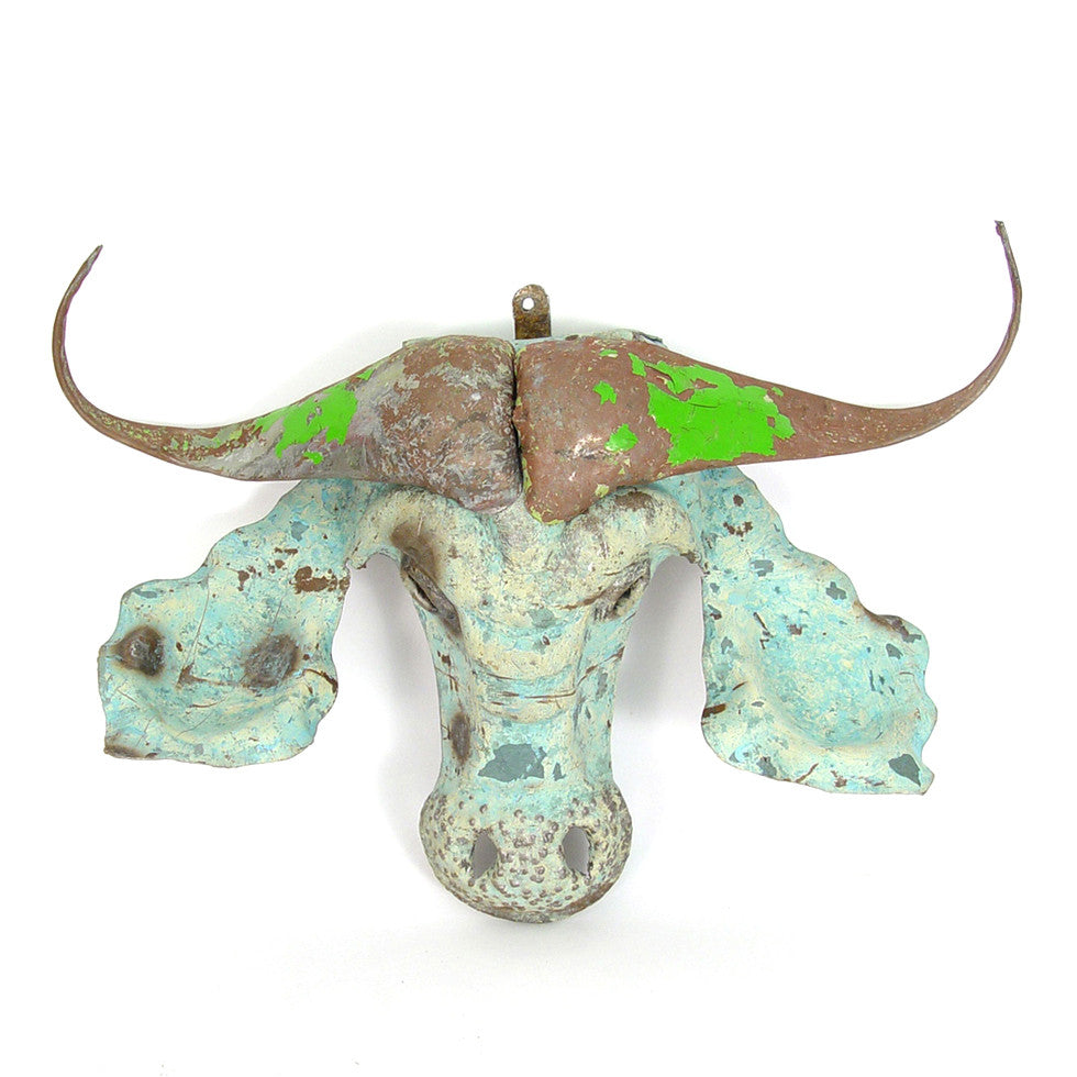 Buffalo Animal Mask - Recycled Metal Wall Art - Image 2
